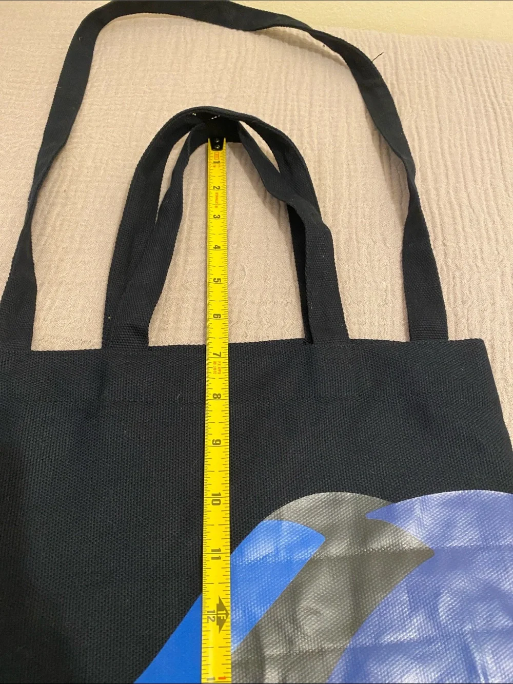 DIPTYQUE Black Tote Bag with Blue Graphic Print - Unisex Tote